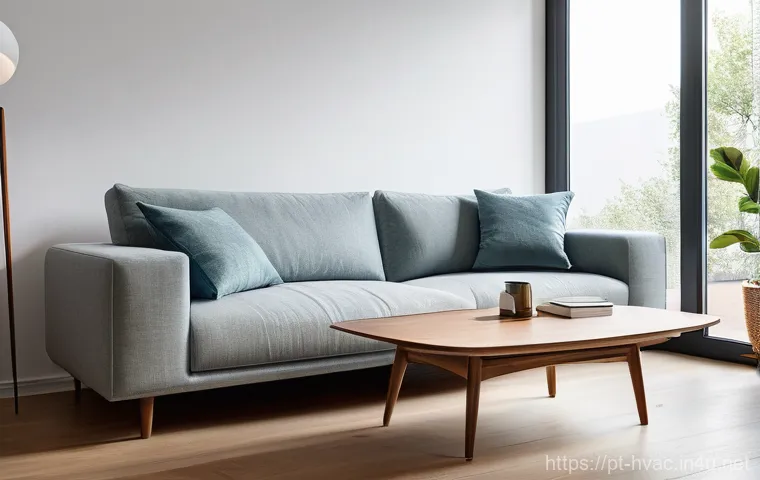 공조냉동기계와 스마트 HVAC 기술 - **Prompt 1: Seamless Smart Comfort**
    A wide shot of a bright, modern living room on a sunny afte...