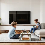 Home 16 공조냉동기계와 에너지 관리 시스템 - **Prompt:** A Portuguese family (parents and two children, approximately 8 and 12 years old) enjoyin...