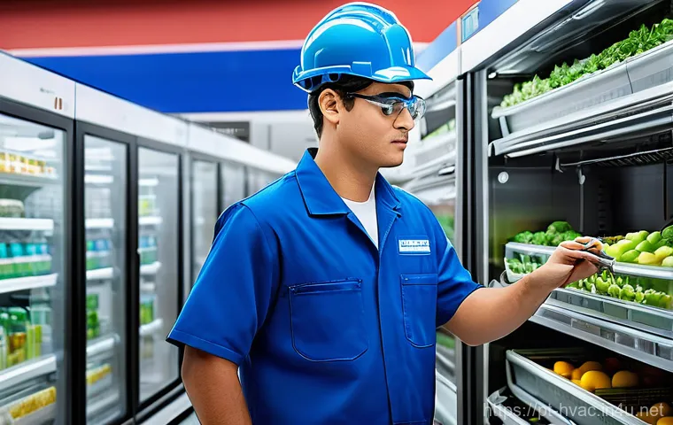 공조냉동기계기사와 해외 취업 가능성 - **Prompt:** "A highly skilled HVAC-R technician, wearing a clean, professional uniform with a compan...