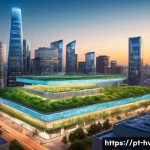 Home 12 공조냉동기계기사와 대학교 전공과의 연계 - **Prompt: "A futuristic, eco-friendly city skyline at dusk, with sleek, modern buildings showcasing ...