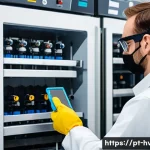 Home 22 공조냉동기계기사 시험의 최신 기출문제 분석 - A professional technician wearing appropriate personal protective equipment (PPE) such as gloves, sa...