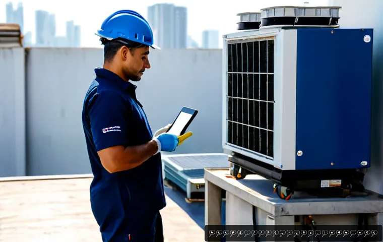 Home 17 공조냉동기계 기술자의 성공적인 경력 설계 - Photorealistic Brazilian refrigeration and air-conditioning technician in clean professional workwea...
